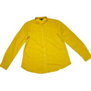 Banana Republic Button Up Shirt Womens Small Yellow Cashmere Long Sleeve Blouse
